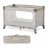 hauck Kinderreisebett Dream N Play ab Geburt bis 15 kg, Klein Zusammenklappbar inkl. Tragetasche und Faltboden, Liegefläche 120 x 60 cm (Beige)