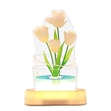 Mocturnity 3D-Tulpen-Nachtlicht, USB-LED-Nachtlicht Tulpenblumen-Tischlampe Nachttischlampe für die Raumdekoration Langlebig Einfach zu Verwenden A