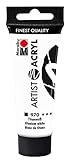Marabu 12200055970 - Artist Acryl Titanweiß 970, 22 ml, feine Acrylfarbe in Künstlerqualität, auf Wasserbasis, pastose Konsistenz, hoch pigmentiert, sehr gute Brillanz und Deckkraft