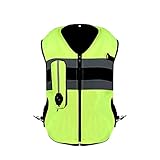 YXYECEIPENO Motorrad-Airbag-Weste Reiten Reflektierende Weste Wiederverwendbarer, Mechanischer Trigger-Airbag Männer Und Frauen Wenden Lokomotive Radfahren, Reiterweste Auf (Color : Green, Größe : M)