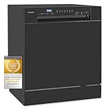 Exquisit Mini-Geschirrspüler, Tischspülmaschine, 55 cm breit, spülmaschine klein, ECO-Modus, GSP5508-030D schwarz