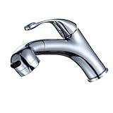 jojofuny Kupfer Ausziehbarer Waschtischarmatur Warm kalt Wasserhahn mit Schlauch Drehbarer Mischbatterie für Badezimmer und Küche Hochwertiger Haushaltswasserhahn mit Tropfenfestem Design