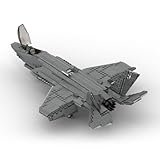 Lunaro F-35A Lightning II Klemmbausteine Set, 1517 Teile MOC-52862, Detailliertes Militär Kampfjet Modell mit Inneneinrichtung, Geschenk für Sammler