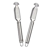 FUNOMOCYA 2 Stück Fischschuppenmesser Kochen Aquarium Entferner Reiniger Fischschaber Werkzeug zum Entfernen von Fischschuppen rostfreier Fischschupper Rostfreier Stahl Silber