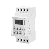 HBN Digitale Zeitschaltuhr für Hutschiene Schalttafeleinbau 3680W, 8 Schaltprogramme, 7 Tage Zeitschalter Wochenzeitschaltuhr, 24h Timer, Minutenprogramm, Sommer-/Winterzeit, Zufallsfunktion, IP20