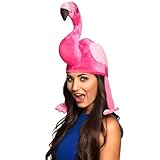 Boland 52271 - Tier Mütze, Flamingo, Rosa, Plüsch Hut, Fasching, Karneval, Mottoparty, Spaßmütze