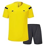 SHINESTONE Herren-Schiedsrichter-Trikot, für Fußball, Kurze Ärmel (Yellow, XL)