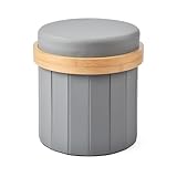 Pobbycrafm Sitzbank mit Stauraum, Faltbare Sitztruhe Abnehmbarem Truhenbank mit Stauraum Multifunktional 3-in-1 für Schminktisch, Schlafzimmer, Wohnzimmer, 35x35x35cm Grey