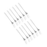 Cabilock 12 Stück Obstgabeln Dreizinkige Dessertgabeln mit Langem Griff für Kuchen Obst und Steak Spülmaschinenfest und Leicht zu Reinigen