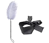 xinshibao Bondage Set Federkitzler Streichelfreund, Liebes Feder & Verwöhn Massage Federpuschel mit Satin Augenmaske Augenbinde Sexspielzeug für Paare