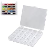 25 Fächer Kunststoff Spulenbox Leer,Box für Spulen Nähmaschine,Nähmaschinen Zubehör,Nähmaschinen Spulen,Nähzubehör für Nähmaschine Aufbewahrung von Spulen Rollen und Kleine Gegenstände - Transparent