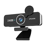 1440P UHD Webcam mit 120-Grad-Weitwinkel, 6G-Glaslinse, Dual-Lautsprecher, digitales Mikrofon mit Rauschunterdrückung, Privatsphäre, Plug-and-Play, breite Kompatibilität, 30 fps Video, USB 2.0