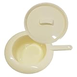 HaseMed Steckbecken aus Kunststoff 31 cm 1 Stück – Hygienische und robuste Bettpfanne mit Deckel – Ideal für Pflegebett & Klinik – Wiederverwendbar & leicht zu reinigen - Elfenbein