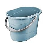 keeeper Putzeimer mit ergonomischem Griff, Griffmulde und Ausguss, Oval, 13 l, Thies, Nordic Blue