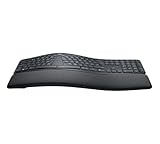 Logitech Ergo K860 kabellose ergonomische Tastatur – Bluetooth und USB-Verbindung, Geteilte Tastatur, Handballenauflage, für Windows/Mac, Skandinavisch QWERTY-Layout - schwarz 【Bulk - ohne Verpackung】