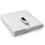 Grafner XL 2 Zonen Wärmeunterbett 190 x 90 cm, 2 steuerbare Zonen: Körper und Füße, LED Fernbedienung mit 6 Temperaturstufen, Überhitzungsschutz, Abschaltautomatik, 78 Watt, waschbar, Heizdecke