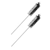 MAGICLULU 2 Stück Kohlenstoffbürsten Rohrreinigungsbürste Stroh Reinigungsbürste Vergaserreiniger Reagenzglasbürste Vergaserreinigungswerkzeuge Rohrreinigung mit Abflussbürste Nylon Schwarz