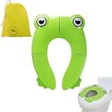 Faltbarer Toilettensitz Kinder, Tragbar Kinder Toilettentrainer Sitz, WC Sitz Kleinkind Reise Töpfchentrainer, Faltbarer Kinder Toilettensitz, Klappbarer Kinder Toilettentrainer für Unterwegs, Blau