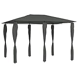 Pavillon mit Pfostenabdeckungen, ShGaxin Faltpavillon, Pergola, Partyzelt, Standmarkise, Sonnenzelt, Garten Pavillion, Grillpavillon, 3x4x2,6 m Anthrazit 160 g/m²