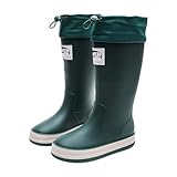 Hohe Gummistiefel für Damen, perfekt für Pferdebesitzer, Outdoor- und wasserdichte Regenstiefel für Outdoor, Garten, Wandern, Arbeit, grün, 41 EU