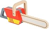 small foot Kettensäge aus Holz, Rollenspielzeug zum Thema Feuerwehr, mit Sound, für Kinder ab 3 Jahren, 12362