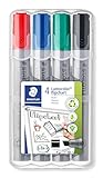 STAEDTLER Lumocolor 356 B WP4 Flipchart-Marke, nachfüllbar, STAEDTLER Box mit 4 Farben, 1 Stück