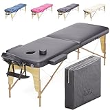 Beltom® Mobile Massagetisch Massageliege Massagebank 2 zonen klappbar THERAPIELIEGE +TA. - Schwarz