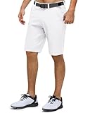 33,000ft Herren Golf Shorts Stretch Kurze Golfhosen Leichte Schnelltrocknende 12' Bermuda Shorts Kurze Hose mit 3 Tee-Halter Casual Shorts Arbeitshorts mit 5 Taschen für Golfen Arbeit Weiß 36