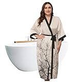 Pineeseatile Seidengewänder für Frauen, Bademäntel für Frauen, langes Seidengewand, exquisites Muster -Pyjama für Eiskühle Bademantel