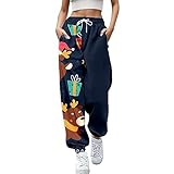 Generisch Weihnachtshose Damen Weite Hose Yoga Pants Weihnachten Jogginganzug Kuschelhose Flauschig Große Größen Trainingsanzug Schlafanzughose