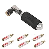 ZEFAL EZ Big Shot – CO2 Pumpe Fahrrad + 7×16g CO2 Kartusche Fahrrad – Kompakter, Leichter und schneller CO2-Inflator – Schwarz & Silber – Universelles Gewinde