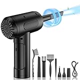 Elektrische Staubgebläse Druckluftspray, 3-Gang 91000 U/min Compressed Air Duster, USB Wiederaufladbar PC Reinigungsset Mit 6000mah Akku für Laptop,Tastatur,Auto,Bürogeräte,Sofa