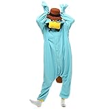 LABULA Onesie tierkostüme Damen Herren Pyjama Animal Halloween Schlafanzug Cosplay Jumpsuit Karneval Einteiler,C-blau,XL