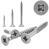 25 Stück Spanplattenschrauben 4x80 Kreuzschlitz (POZI) Edelstahl A2 Teilgewinde Holz Edelstahlschrauben WIBTEC®