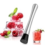 Professioneller Cocktail Stössel - Edelstahl Ice Crusher, Multifunktional Mixer-Stößel Cocktailstößel, zum Debuggen Köstlicher Cocktails, Mojito, Getränke und Säfte (20 cm)