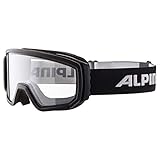 ALPINA SCARABEO - Kontrastverstärkende, Beschlagfreie & Bruchsichere OTG Skibrille Mit 100% UV-Schutz Für Erwachsene, black Dclear, One Size