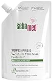 Sebamed seifenfreie Waschemulsion Nachfüllbeutel 400 ml, seifenfreie Reinigung für empfindliche Haut, stärkt die Hautbarriere, zur Hand-, Gesichts- und Körperreinigung geeignet