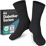 CORE GORIMO - 4 Paar - Diabetikersocken ohne Gummibund Herren und Damen - hochwertige Baumwolle - Diabetikersocken Herren und Diabetiker Socken Damen für jede Lebenslage (43-46, Schwarz)