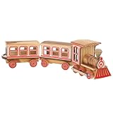 YARNOW Holz Zugmodell Kompakte Eisenbahn Dekoration für Party Schreibtisch Langlebige Holzbahn für Weihnachtsdeko
