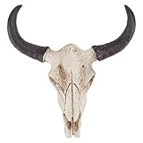 Healifty Longhorn-Totenkopf-Wandskulptur, breiter Stier, Kunst-Taxidermie, Western-Wandhalterung, Ochse, Kuhkopf, Ornament für Zuhause, Büro, Dekoration, Geschenke