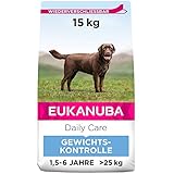 Eukanuba Daily Care Weight Control für große Rassen - Fettarmes Hundefutter zum Gewichtserhalt oder Diät bei Übergewicht, 15 kg