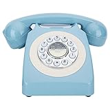 Festnetz-Tischtelefon mit Kabel, Multifunktionales Festnetztelefon mit Runder Wählscheibe, Einfach zu Installierendes Vintage-Telefon für Zuhause, Geschäft, Büro,