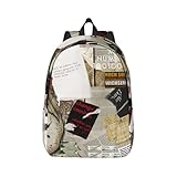 Mjinbiao Unisex Freizeit-Rucksack, Segeltuch, Büchertasche, Umhängetasche, Wanderrucksack, Reisen, Outdoor, Schultertasche, Schwarz , S