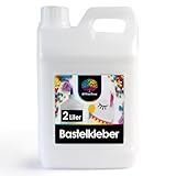 OfficeTree 2 Liter Bastelkleber Transparent Trocknend - Bastel Kleber - Lösungsmittelfreier Flüssigkleber für Kinder geeignet