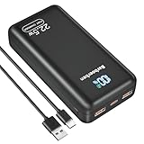 Power Bank 25,800mAh 22,5W Externer Handyakku PD20W Schnell Aufladende Powerbank USB C mit LED Display Tragbares Ladegerät für Smartphones