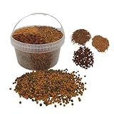SAHAWA Koifutter mit Naturfutter im 3,5 l Eimer, Teichfutter im Eimer für Teichfische, für Goldfische, Kois, gemischte Koipellets