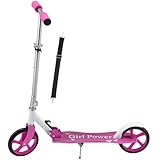 ArtSport Scooter Cityroller Big Wheel 205mm Räder klappbar & höhenverstellbar - Kinder-Roller ab 3 Jahre - Tretroller bis 100 kg - pink