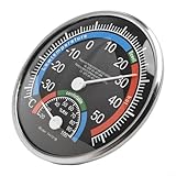 Analog für Thermometer Hygrometer für Raumnutzung, Zuverlässiges Raumklima Überwachungswerkzeug mit übersichtlicher Anzeige (Schwarz)