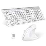 2,4 GHz, kabellos, vertikal, ergonomisch, Maus und Tastatur, Combo Slim, tragbar, Größe für PC, Desktop, Laptop, Tablet, Mac (leicht)