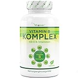 Vitamin B Komplex - 200 Tabletten - Alle 8 B-Vitamine in 1 Tablette - Vitamin B1, B2, B3, B5, B6, B12, Biotin & Folsäure - Laborgeprüft - Premium Qualität - Vegan
